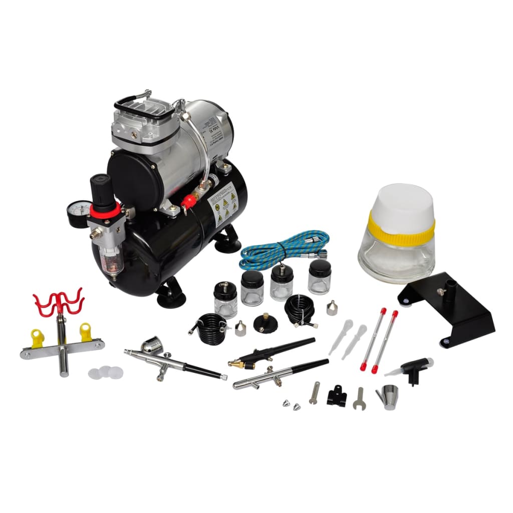vidaXL Airbrush compressor set with 3 pistols 310 x 150 x 310 mm