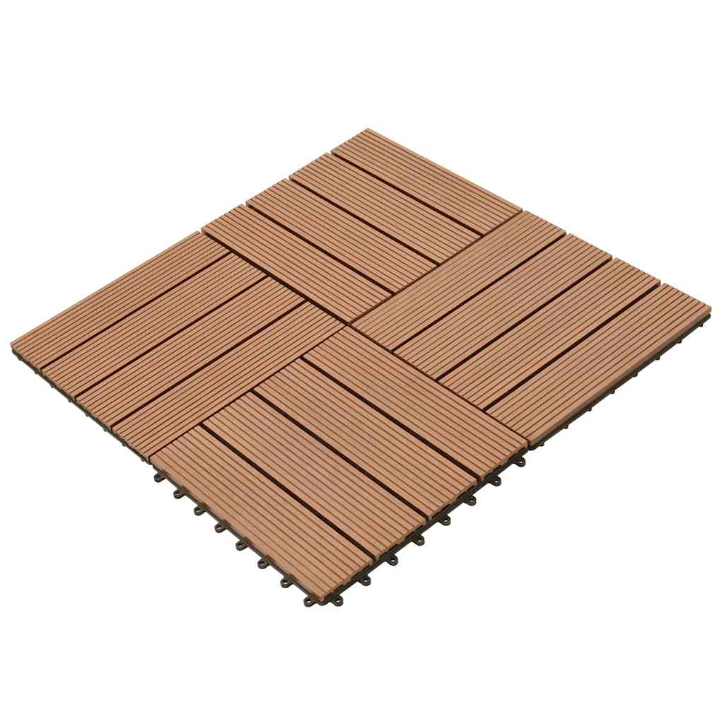 vidaXL WPC Tiles 30x30cm 11pcs 1m² Brown