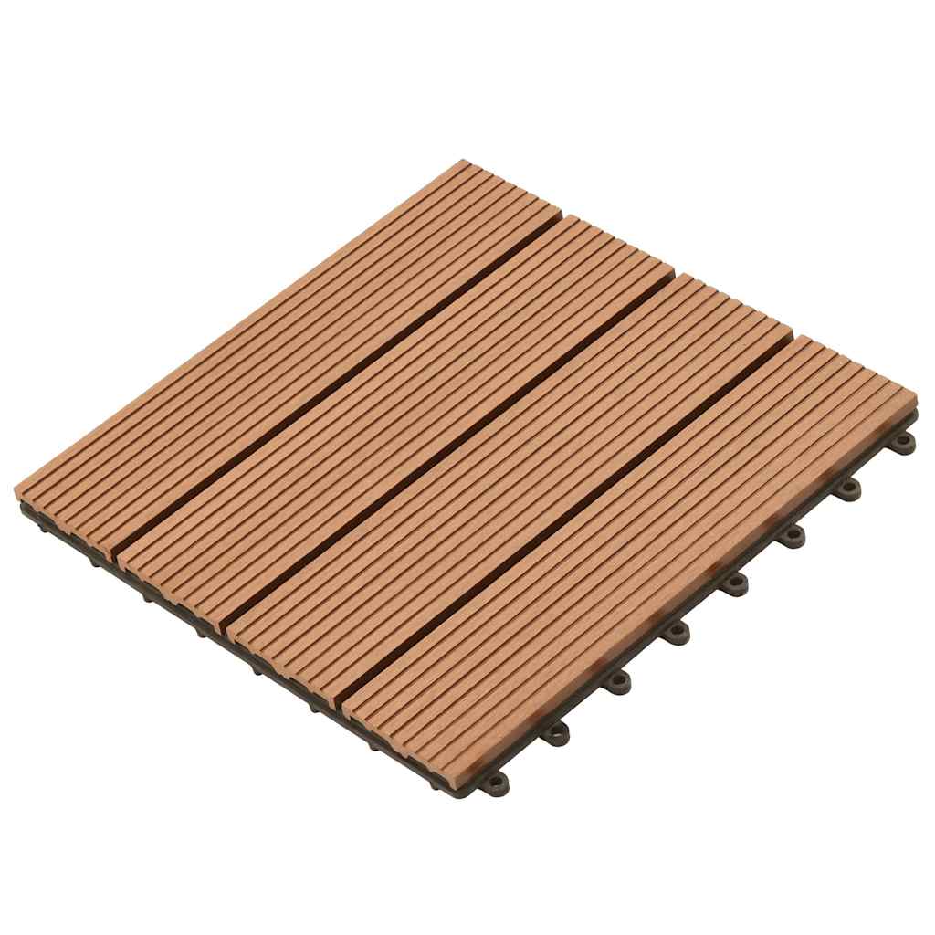 vidaXL WPC Tiles 30x30cm 11pcs 1m² Brown