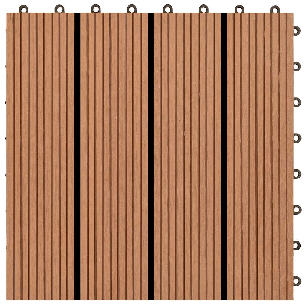 vidaXL WPC Tiles 30x30cm 11pcs 1m² Brown