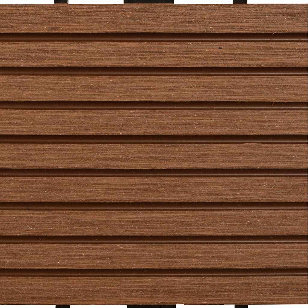 vidaXL WPC Tiles 30x30cm 11pcs 1m² Brown