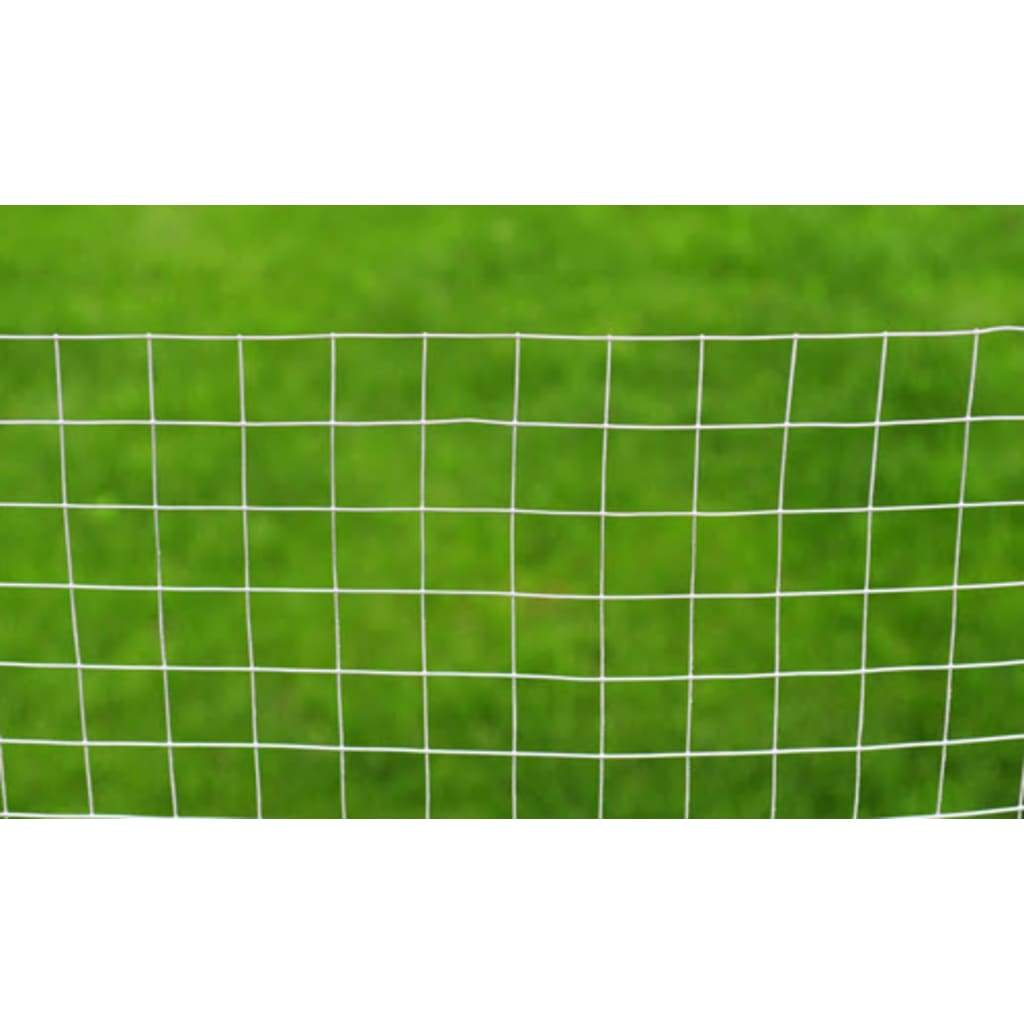 vidaXL Chicken Wire Fence Galvanised Steel 25x1 m Silver