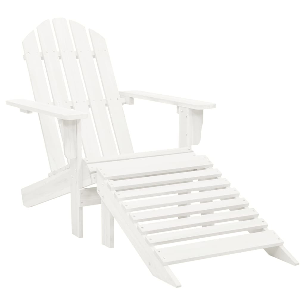 vidaXL Garden Chair with Ottoman Wood White