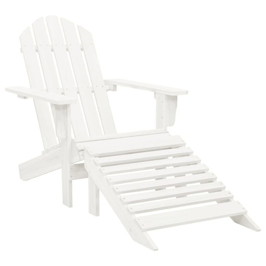 vidaXL Garden Chair with Ottoman Wood White