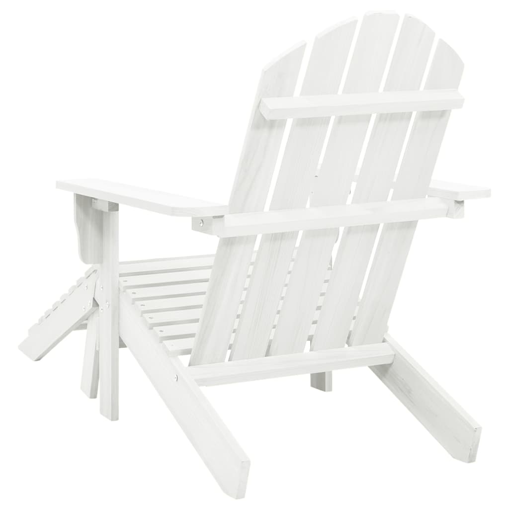 vidaXL Garden Chair with Ottoman Wood White