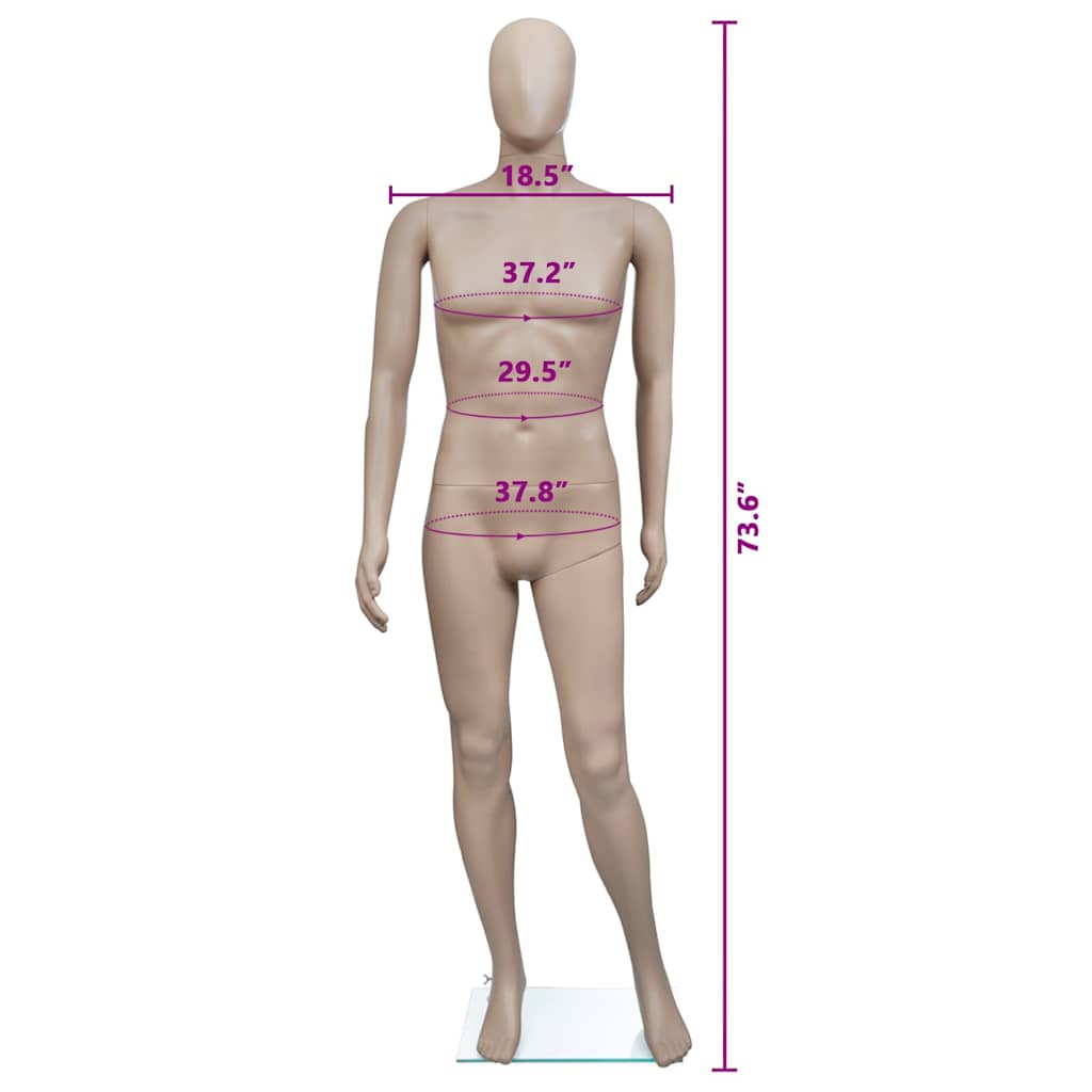 vidaXL Mannequin Man Round Head