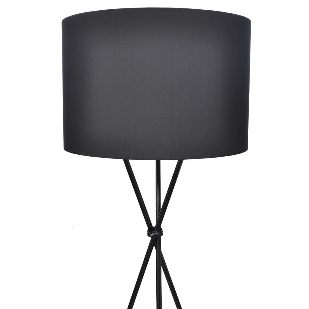 vidaXL Floor Lamp Shade with High Stand Black