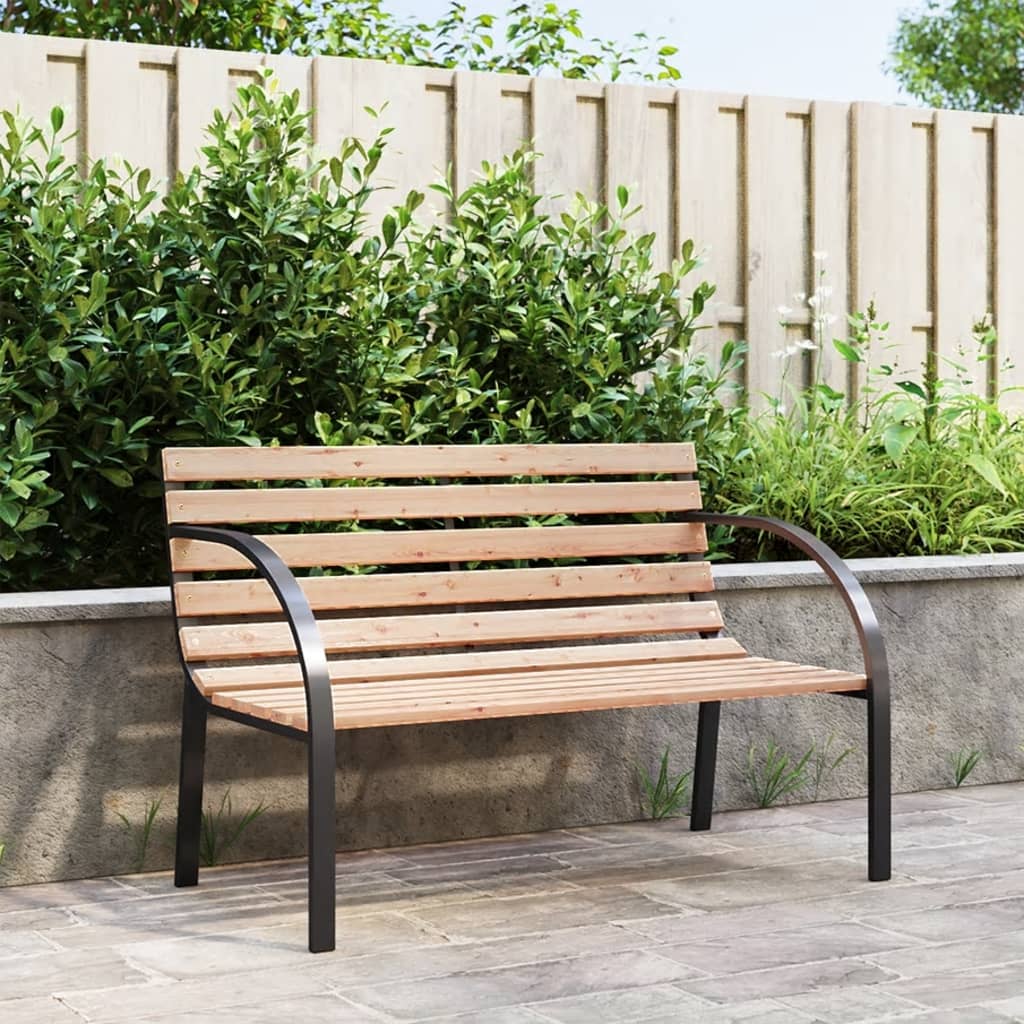 vidaXL Garden Bench 120 cm Wood and Iron