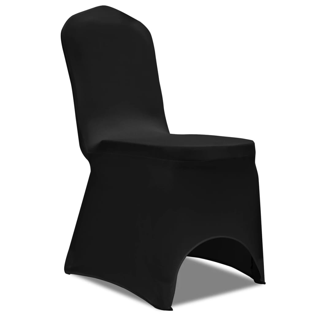 vidaXL Chair Cover Stretch 6 pcs Black