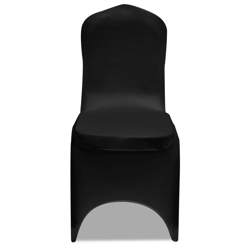 vidaXL Chair Cover Stretch 6 pcs Black