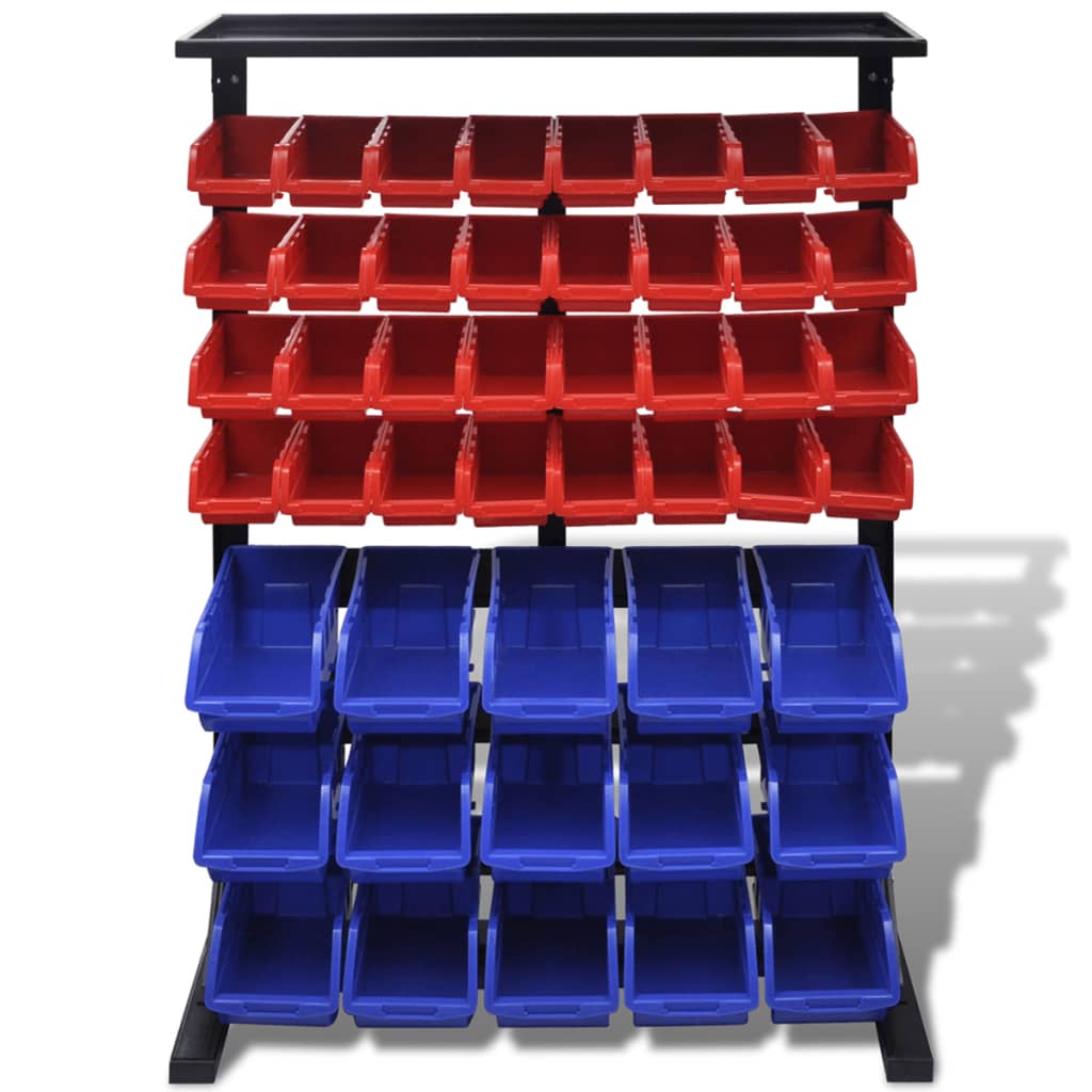 vidaXL Garage Tool Organiser Blue and Red