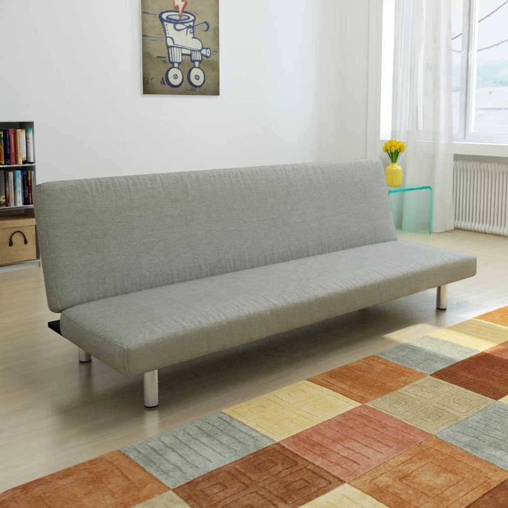 vidaXL Sofa Bed Grey Polyester