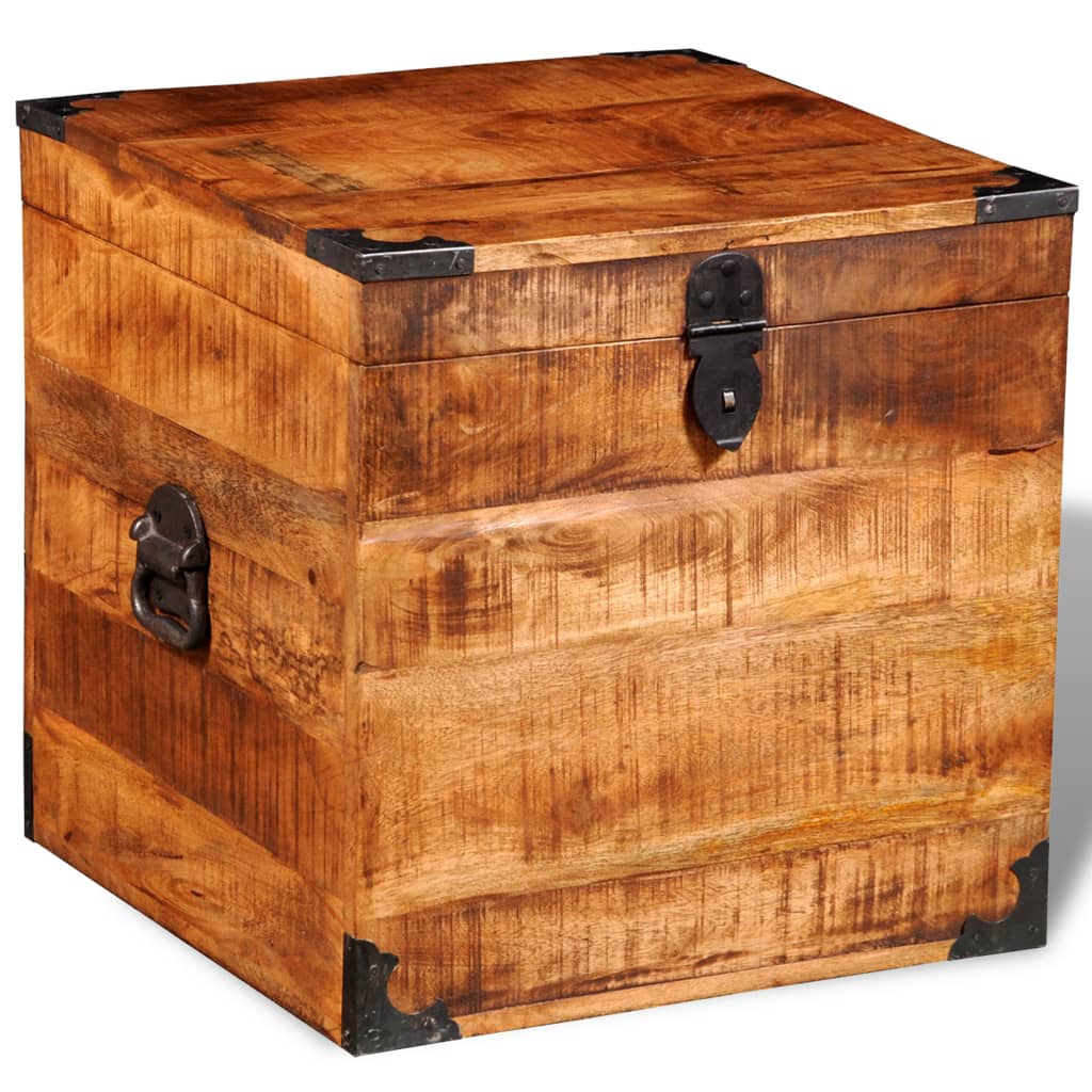 vidaXL Storage Chest Cubic Rough Mango Wood