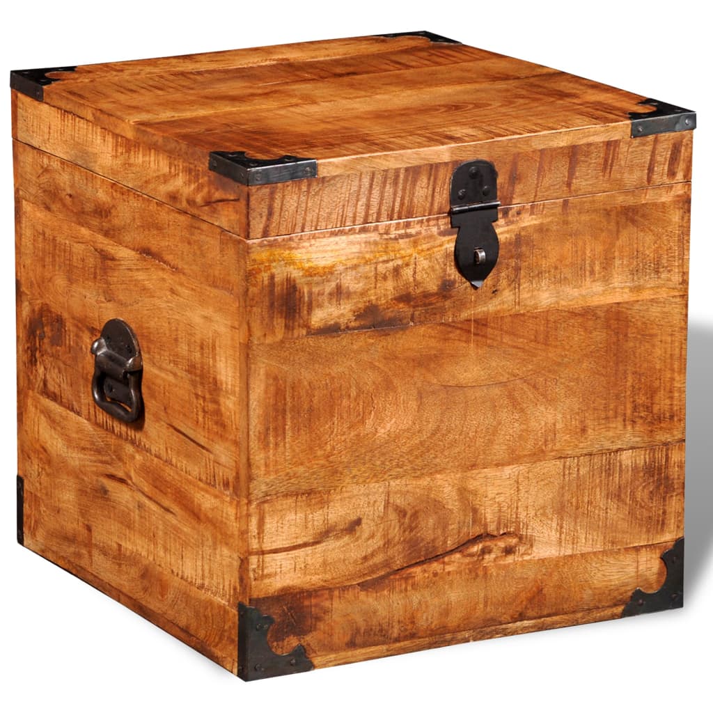 vidaXL Storage Chest Cubic Rough Mango Wood