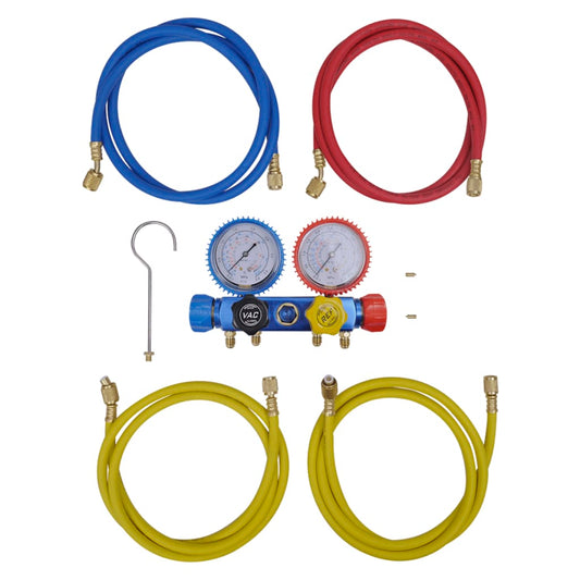 vidaXL 4-way Manifold Gauge Set for Air Conditioning