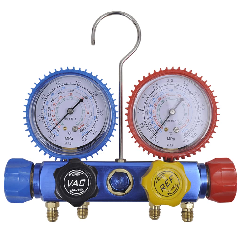 vidaXL 4-way Manifold Gauge Set for Air Conditioning