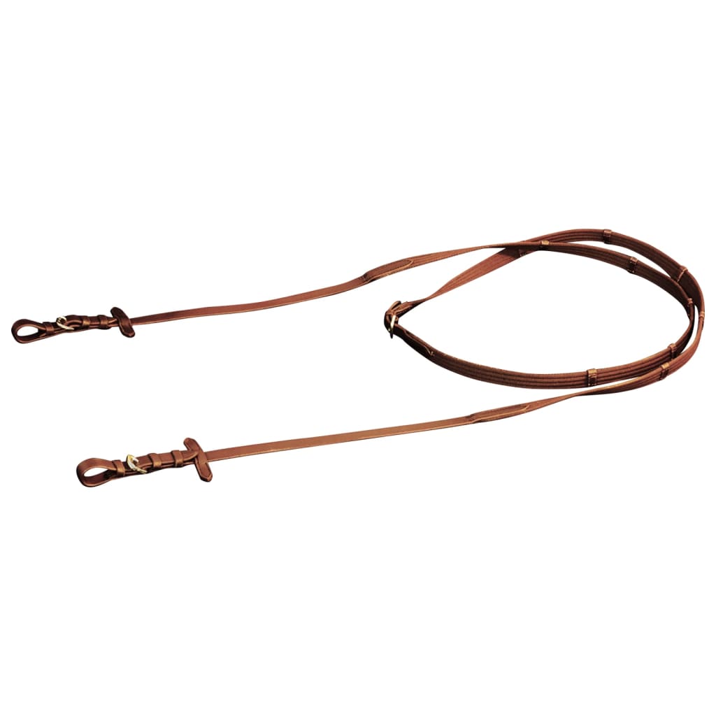 vidaXL Leather Flash Bridle with Reins and Bit Brown Full