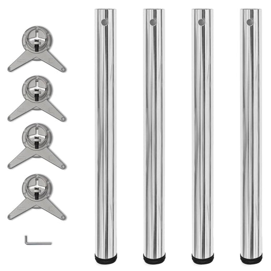 vidaXL Adjustable Table Legs 4 pcs Chrome 710 mm