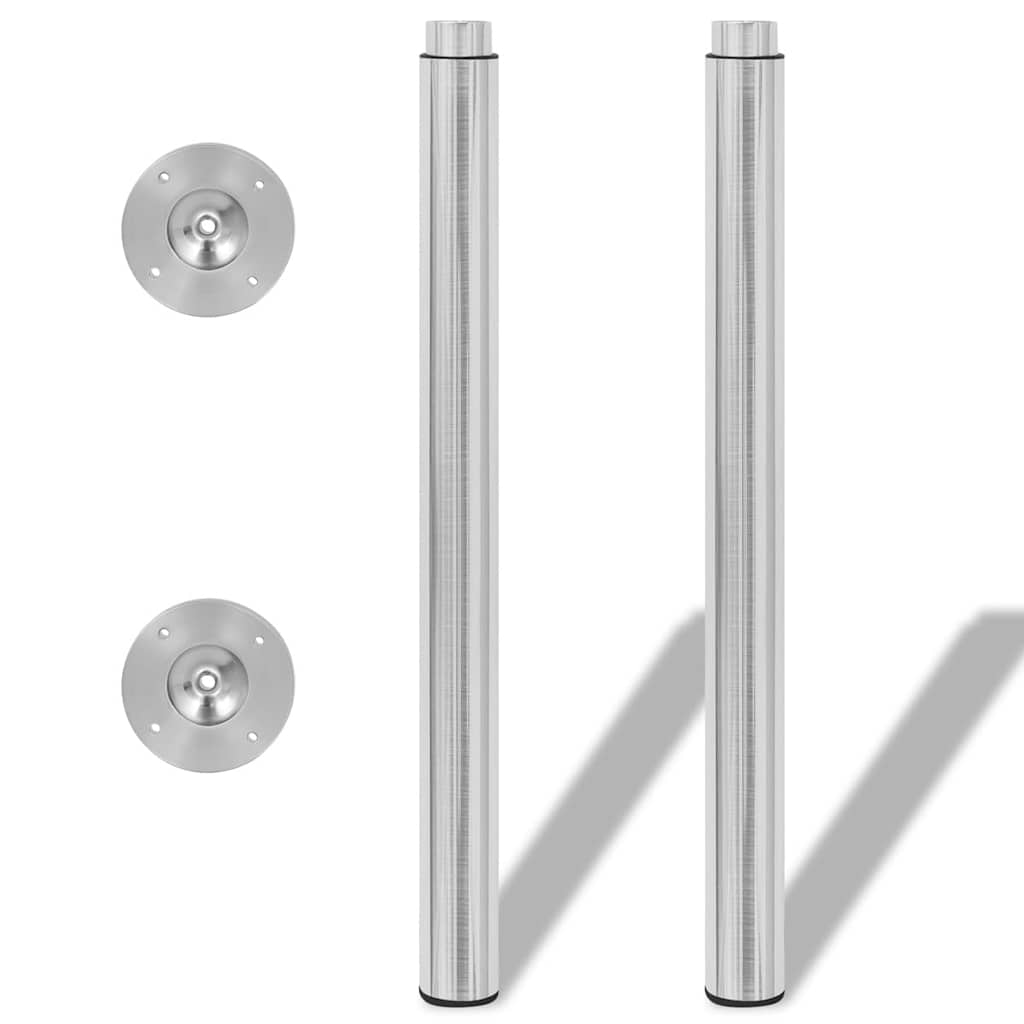 vidaXL Telescopic Table Legs 2 pcs Brushed Nickel 710 mm-1100 mm