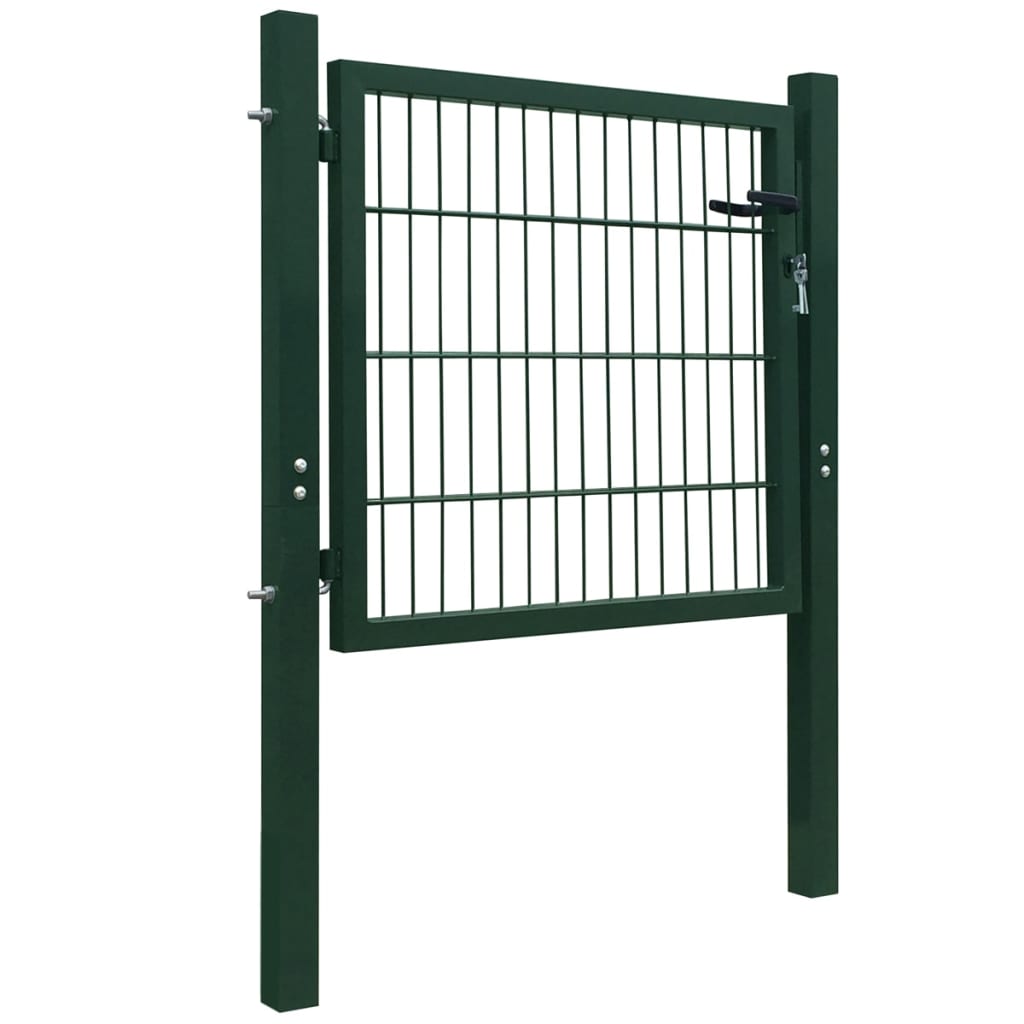 vidaXL Fence Gate Steel Green 105x150 cm