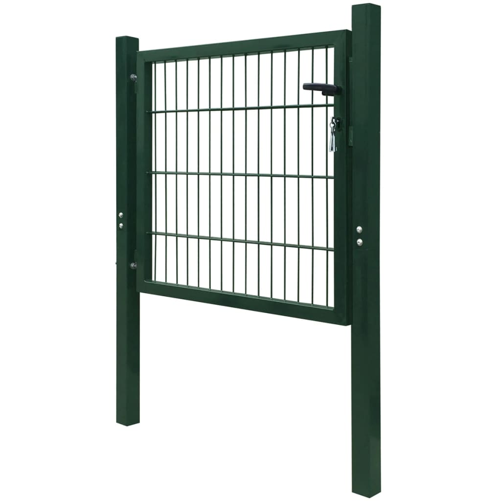 vidaXL Fence Gate Steel Green 105x150 cm