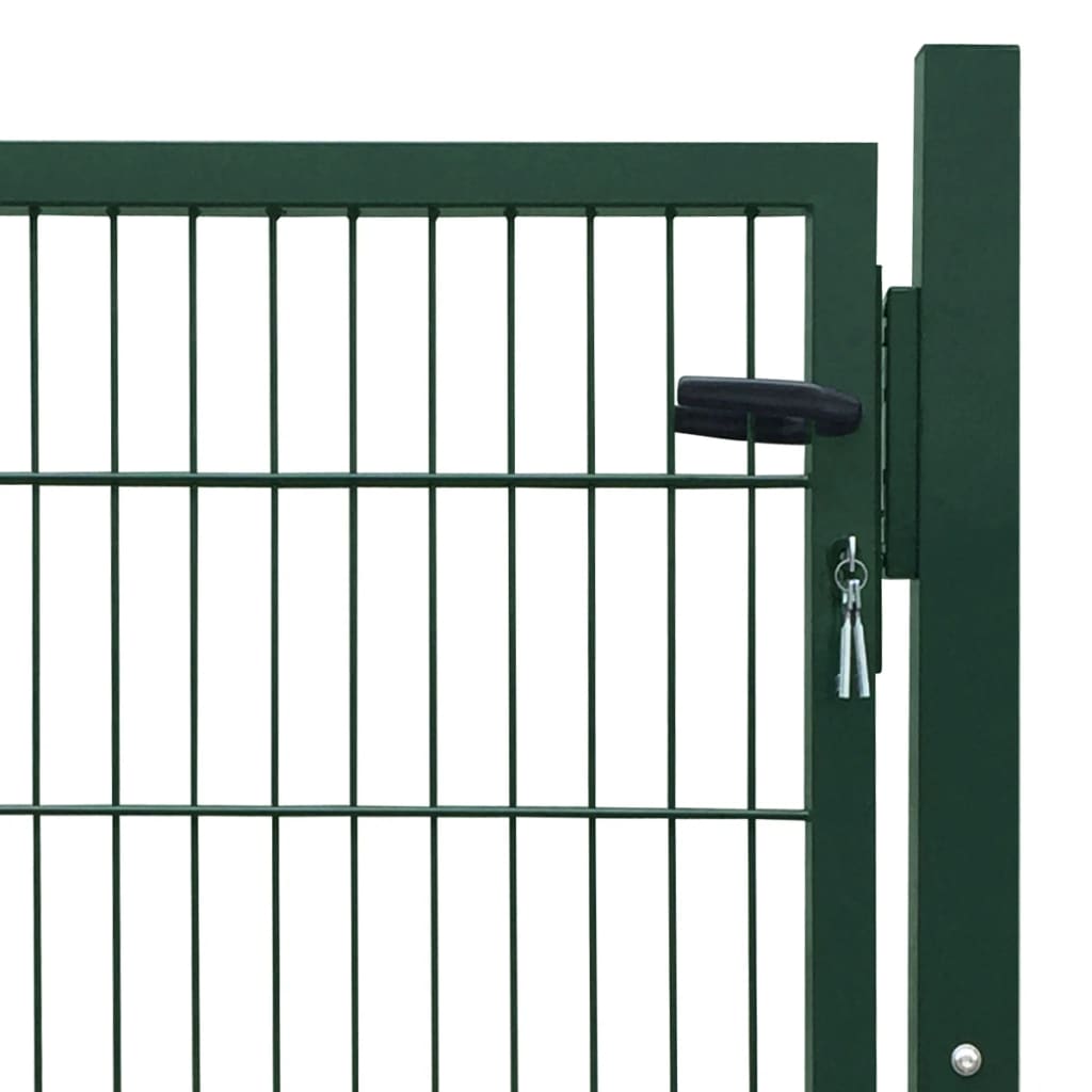 vidaXL Fence Gate Steel Green 105x150 cm