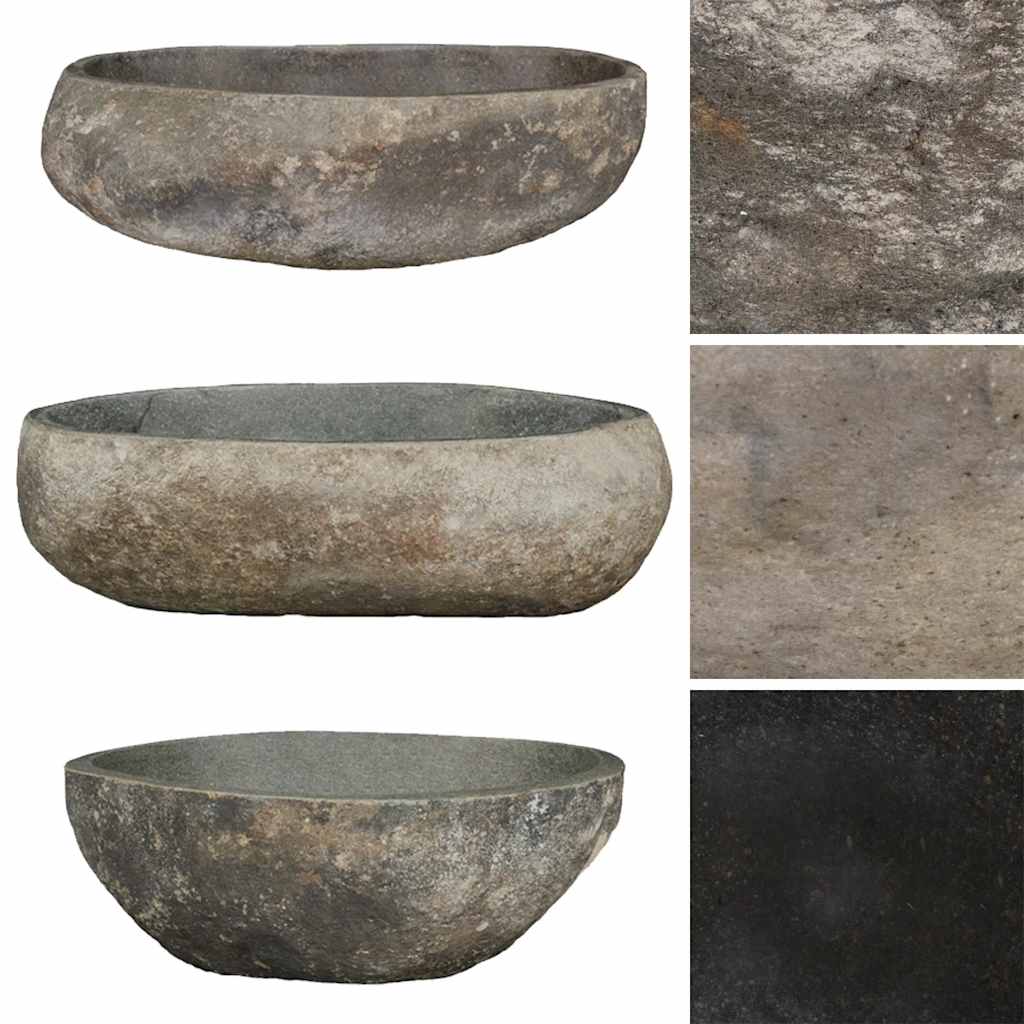 vidaXL Basin River Stone Oval (45-53)x(34-41) cm