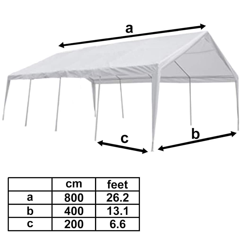 vidaXL Tent Top and Side Panels for 8x4 m Marquee