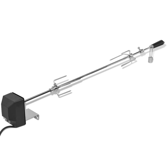 vidaXL BBQ Rotisserie Spit with Motor Steel 1000 mm