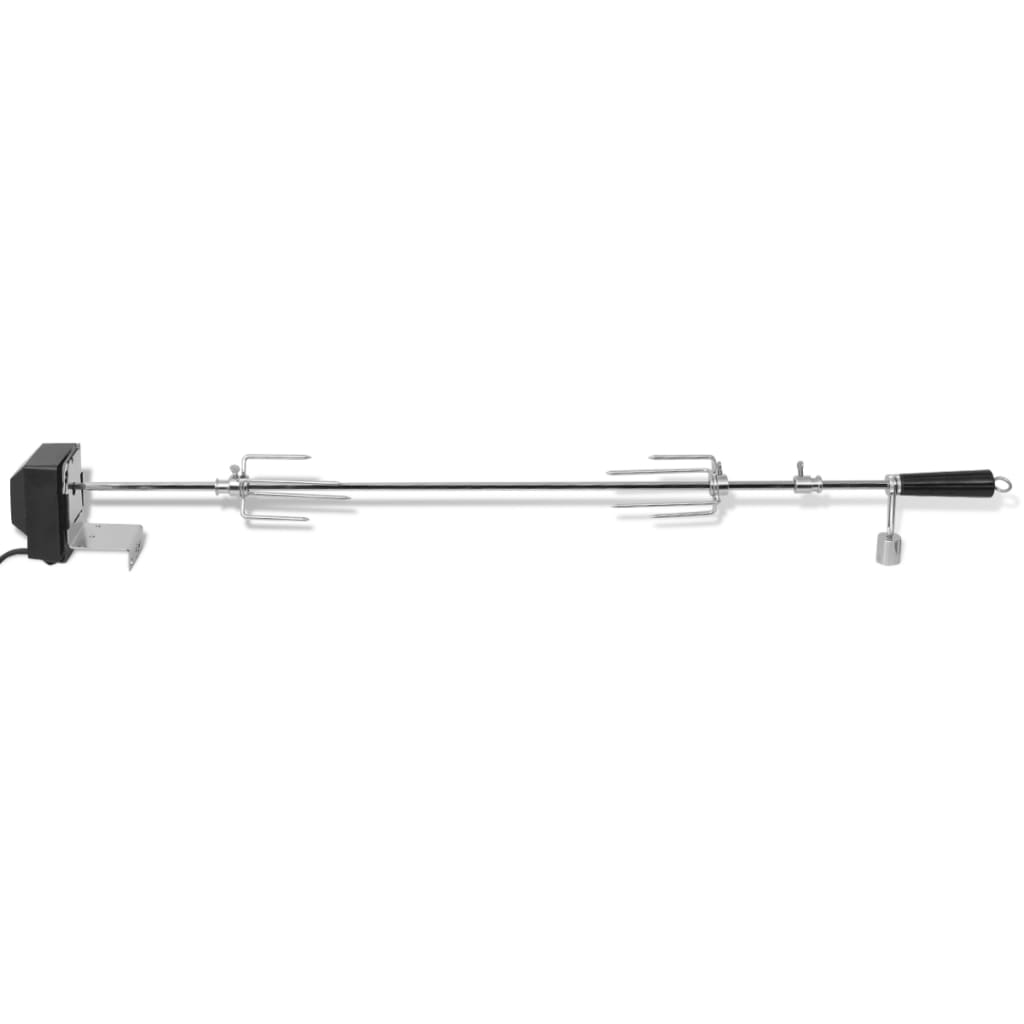 vidaXL BBQ Rotisserie Spit with Motor Steel 1000 mm