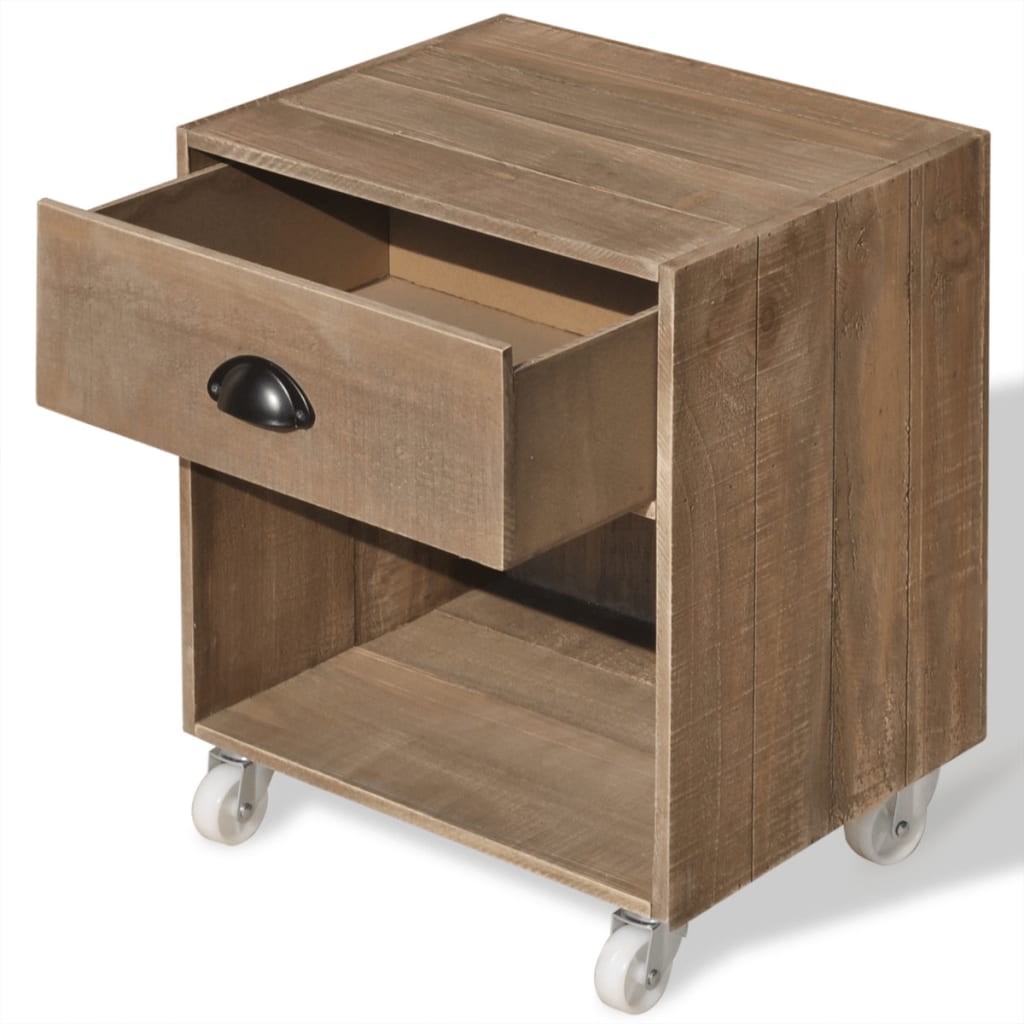 vidaXL Nightstand Brown Solid Wood