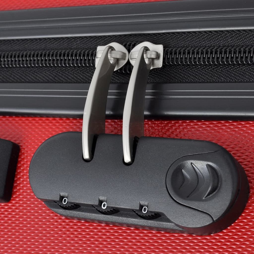 vidaXL Three Piece Hardcase Trolley Set Red 45.5/55/66 cm