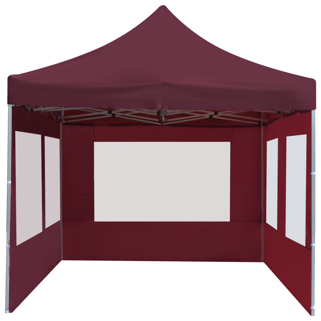 vidaXL Professional Folding Party Tent with Walls Aluminium 6x3 m Wine Red