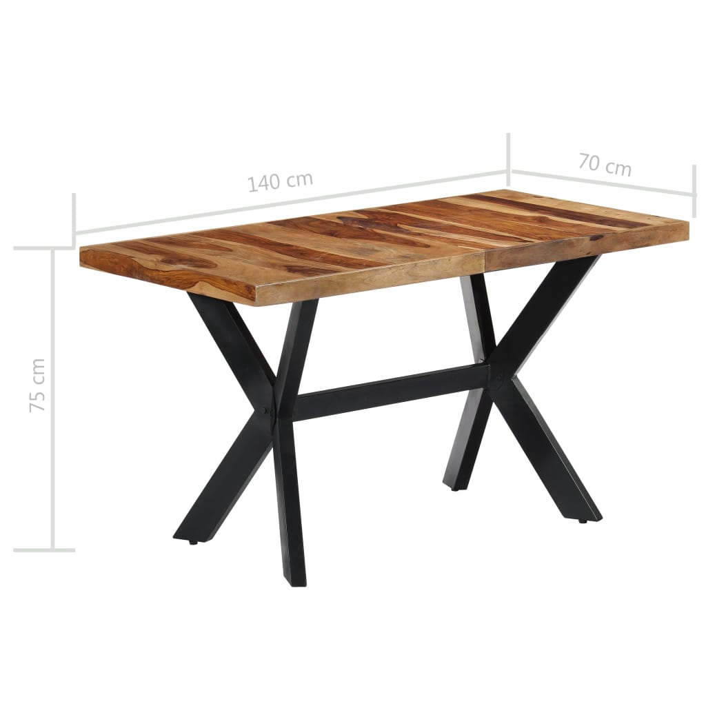 vidaXL Dining Table 140x70x75 cm Solid Sheesham Wood