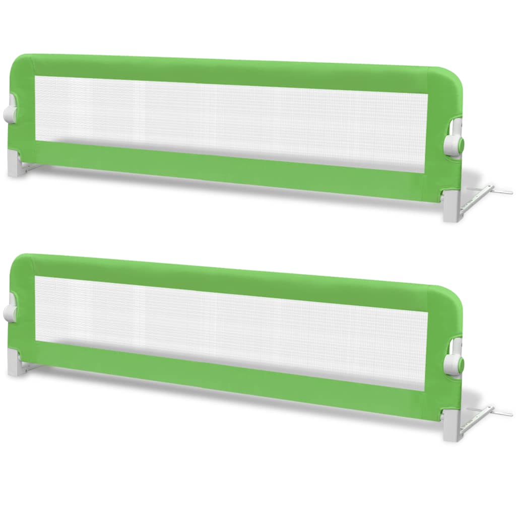 vidaXL Toddler Safety Bed Rail 2 pcs Green 150x42 cm