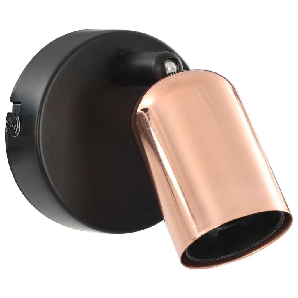 vidaXL Spot Lights 2 pcs Black and Copper E27