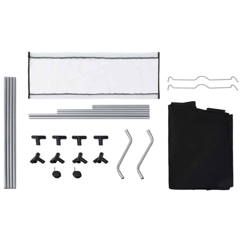 vidaXL Laundry Sorter with 3 Bags Black Steel