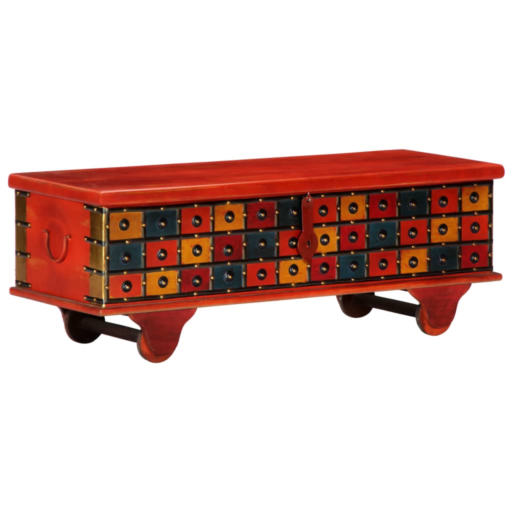 vidaXL Storage Box Red 110x40x40 cm Solid Acacia Wood