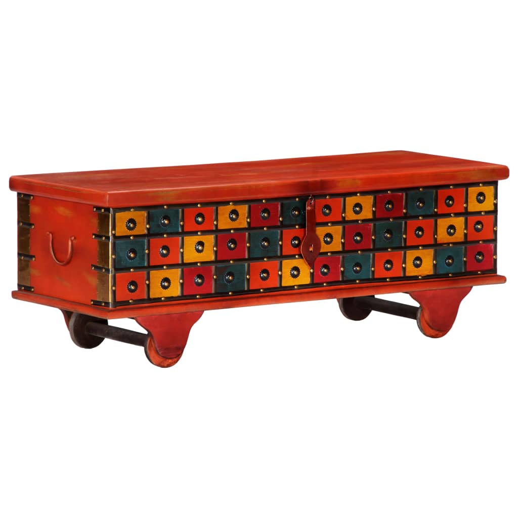 vidaXL Storage Box Red 110x40x40 cm Solid Acacia Wood