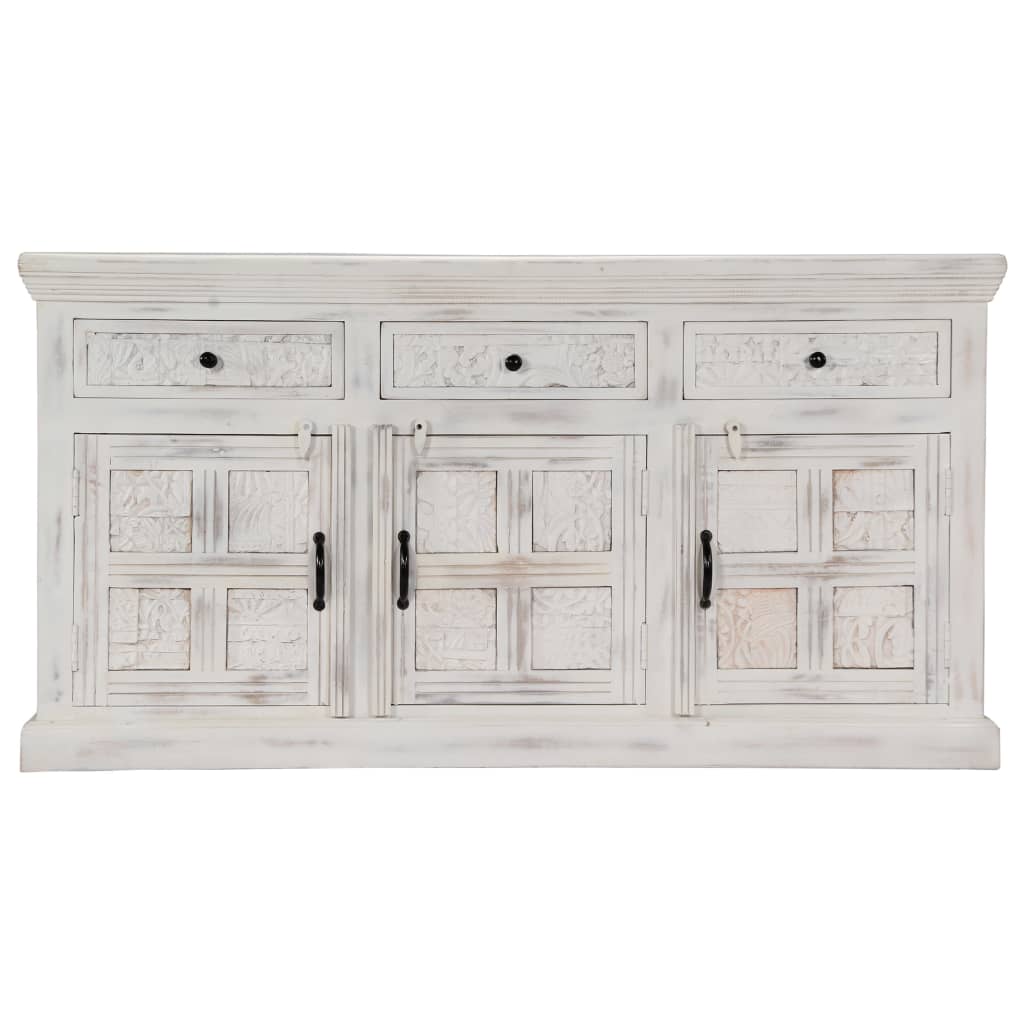 vidaXL Sideboard White 140x40x74 cm Solid Mango Wood