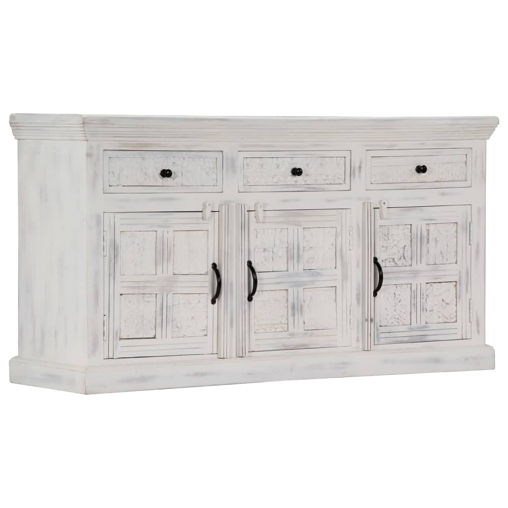 vidaXL Sideboard White 140x40x74 cm Solid Mango Wood