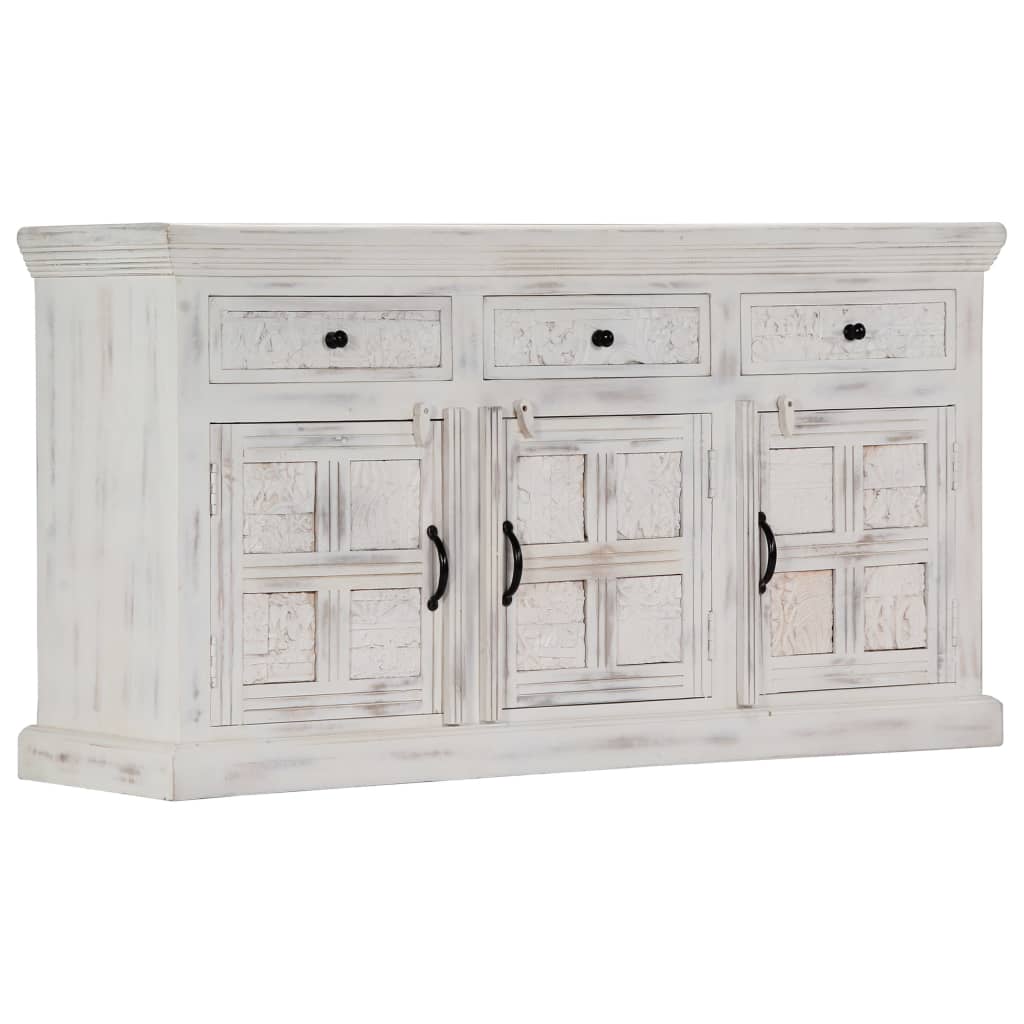 vidaXL Sideboard White 140x40x74 cm Solid Mango Wood