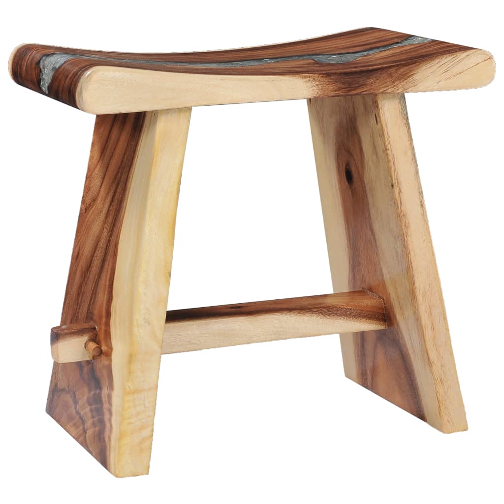 vidaXL Stool Solid Suar Wood and Polyresin