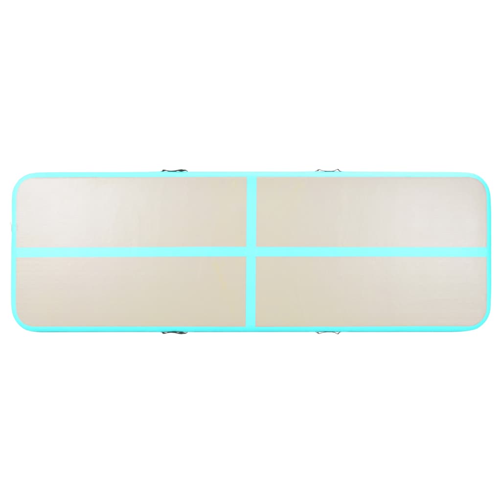 vidaXL Inflatable Gymnastics Mat with Pump 400x100x10 cm PVC Green