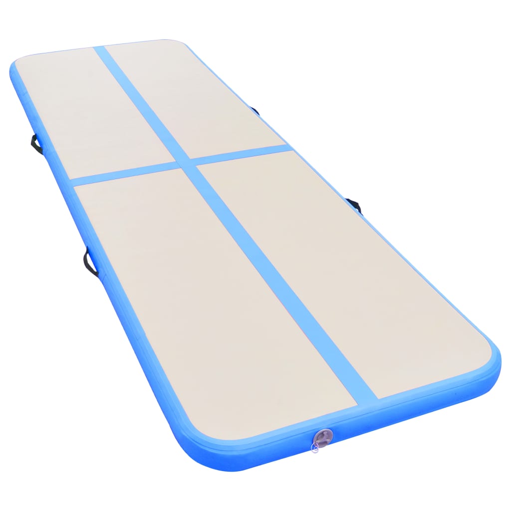 vidaXL Inflatable Gymnastics Mat with Pump 600x100x10 cm PVC Blue