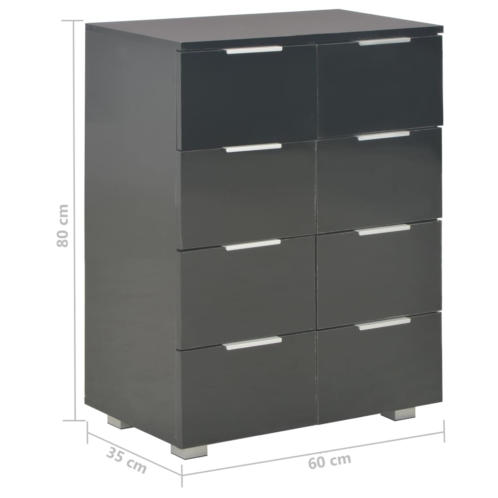 vidaXL Sideboard High Gloss Black 60x35x80 cm Engineered Wood