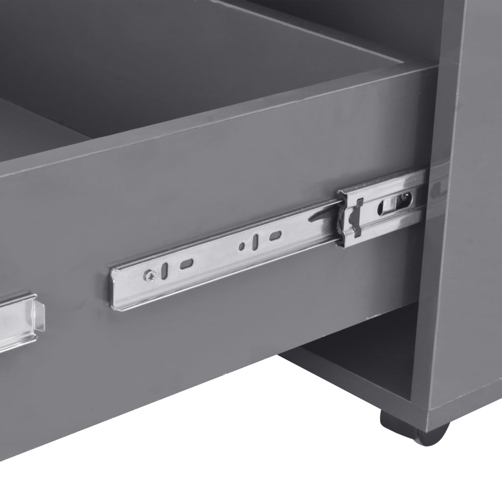 vidaXL Coffee Table High Gloss Grey 100x100x35 cm