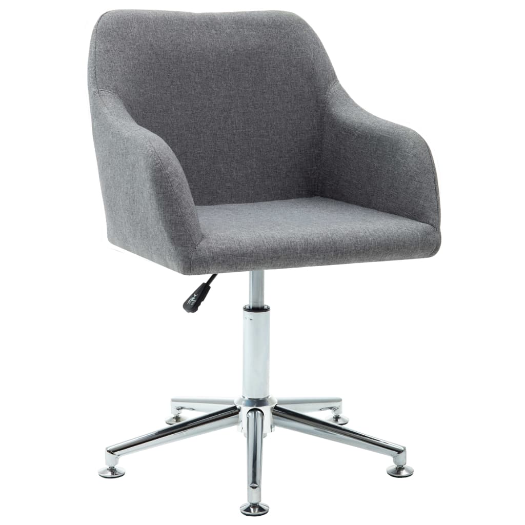 vidaXL Swivel Dining Chair Light Grey Fabric