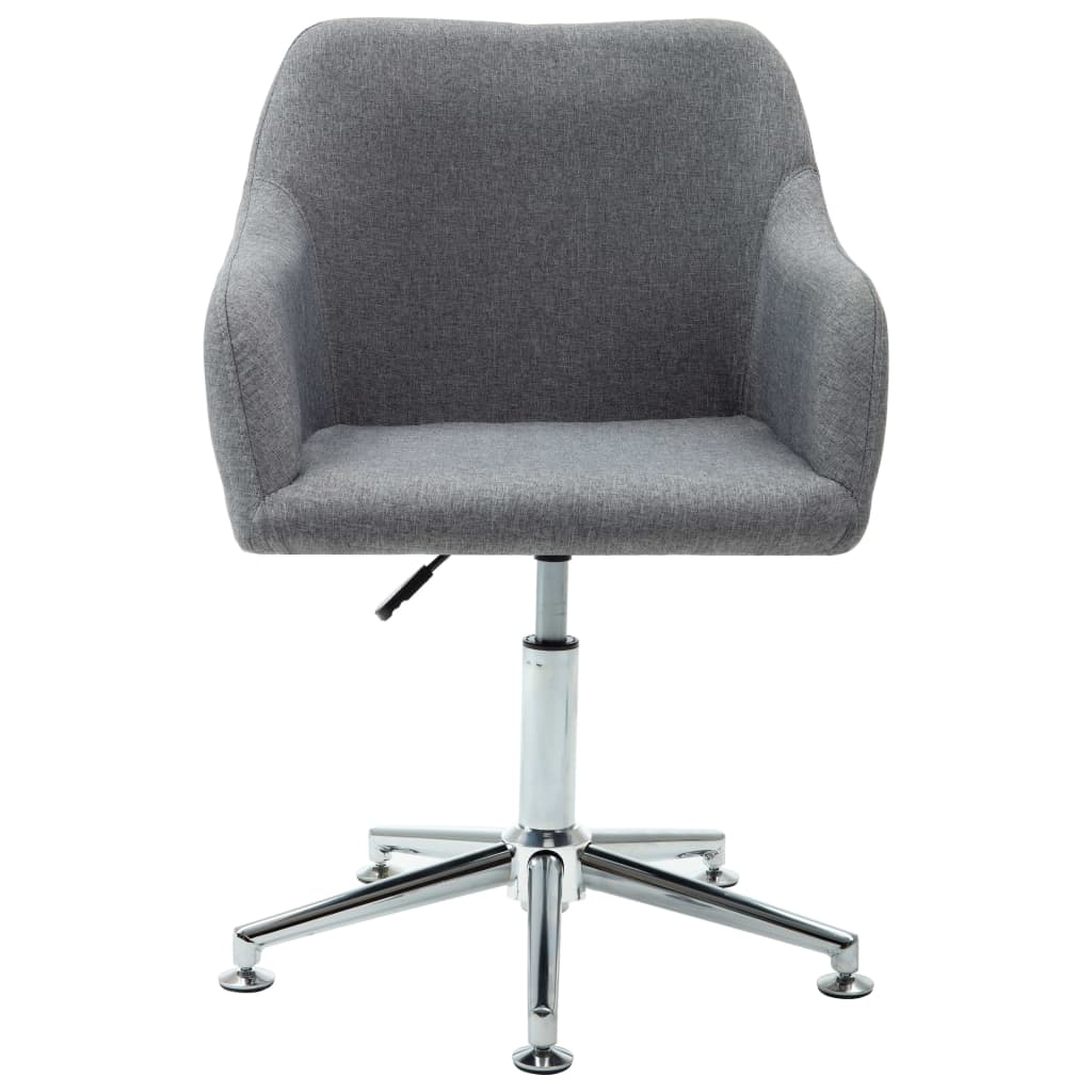 vidaXL Swivel Dining Chair Light Grey Fabric