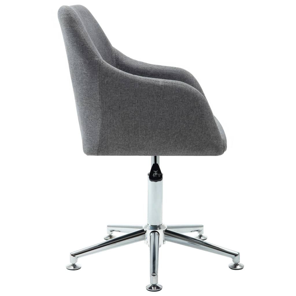 vidaXL Swivel Dining Chair Light Grey Fabric